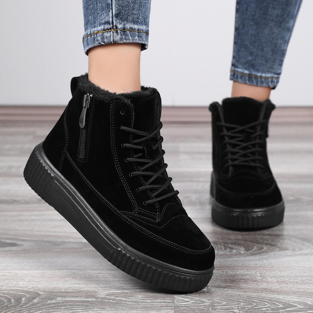Winter new snow boots men's piled thickened cotton shoes retro thick-soled heightening high-top zipper cotton boots