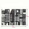 2D Black White Tribal Geometric Tapestry for Boho Room Decor