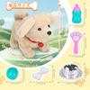 Electric Plush Dog Pretend Play Toy with Bell and Tug, Pet Grooming Kit, Doctor Play, Pet Care, Moving Dog, Sound Toy, Kids Gift, Educational Toy [Par