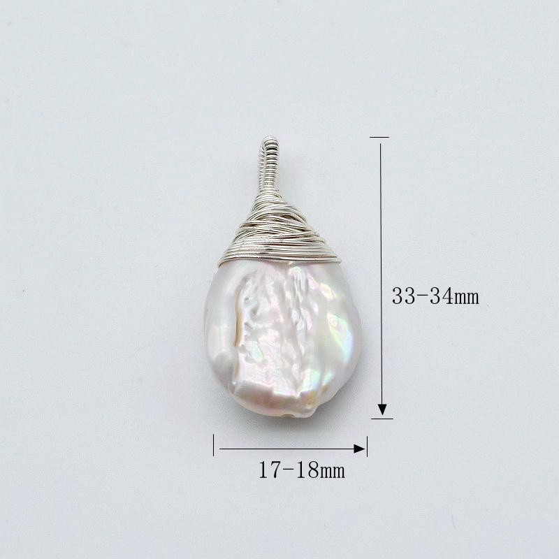 Подвеска в стиле барокко с натуральным белым пресноводным жемчугом — фото 2