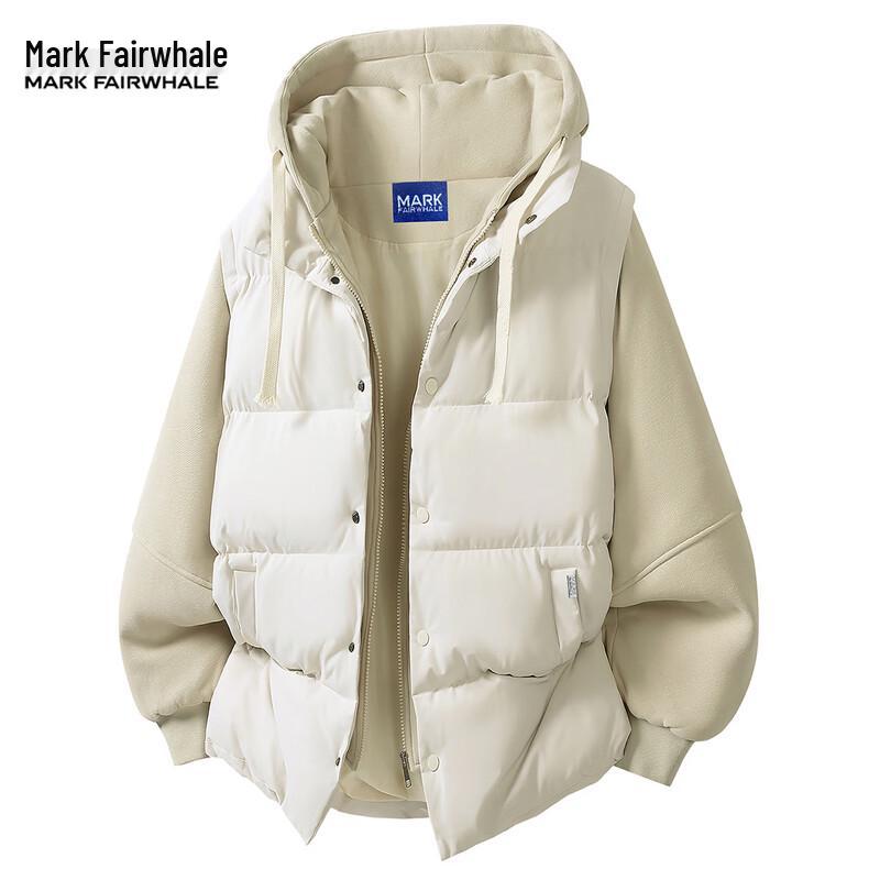 Mark Fairwhale Men's Hooded Thick Faux 2-Piece Padded Jacket