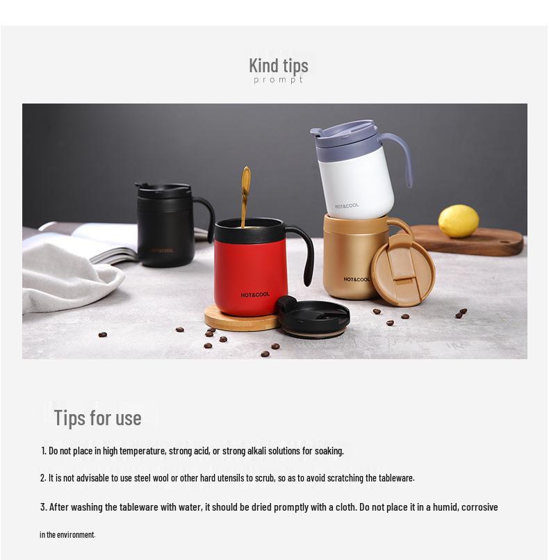 Stainless Steel Insulated Coffee Mug with Handle for Men and Women