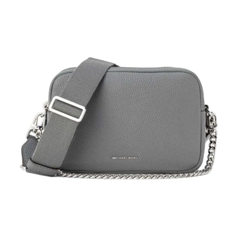 MICHAEL KORS Bryant Pebble Silver Hardware Cowhide Handbag Medium Women s Gray серебряный
