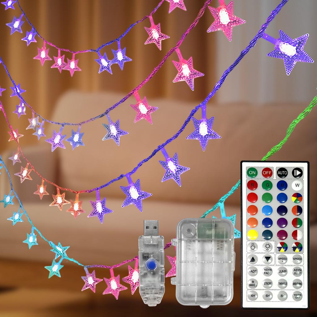 USB/Battery Box LED Stars String Lights Fairy String Outdoor Lamp Home Room Christmas Holiday Wedding Party Lights Decoration
