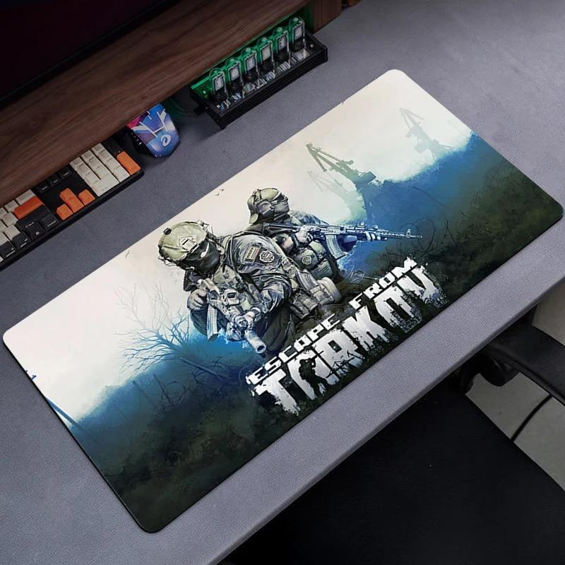 Tapete de Mouse para Jogos Escape From Tarkov com Bordas Costuradas para Escritório, Teclado de Computador, Laptop e Mesa de Casa com Base de Borracha Antiderrapante