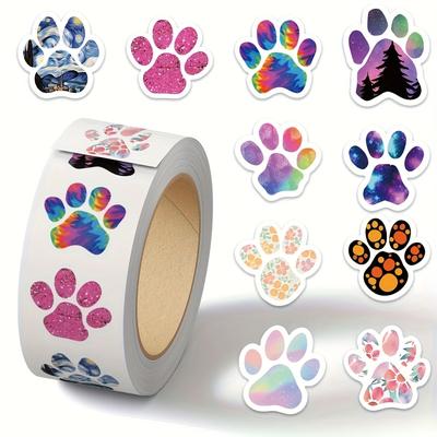 500pcs Dog Paw Print Stickers Phone Case Decals Cute Pet Paw Design Vinyl Stickers Laptops Water Bottles DIY Decorative Stickers