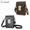 CONTACT'S Crazy Horse Leather Sling Bag For Men Liten Crossbody Bag Uformell Menn Skulderveske Høykvalitets Mobilveske