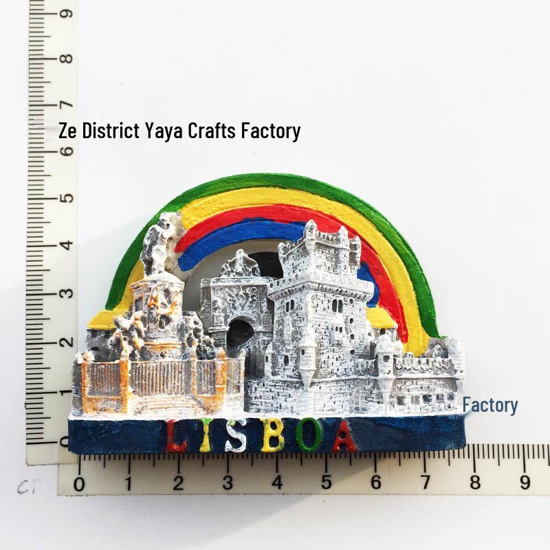 Hand-Painted Resin Magnetic Souvenir Stickers from Portugal