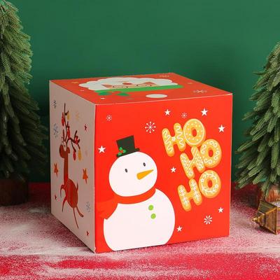 Christmas Cookie Boxes Small Christmas Elk Snowman Santa Claus Box 25cm/9.84in Holiday Candy Box With Lid Christmas Themed Box