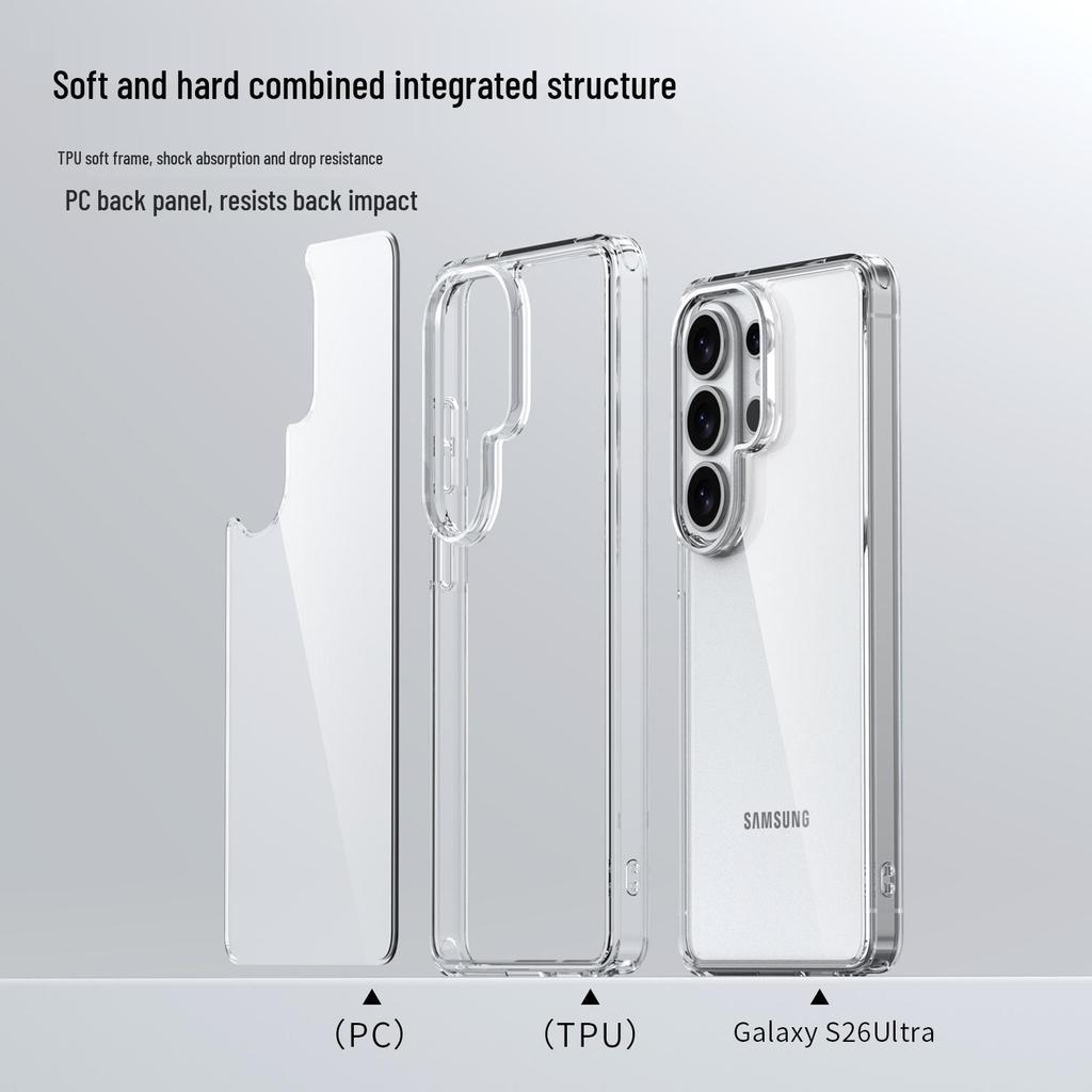 Compatible Samsung S26 Ultra Transparent Protective Phone Case - Thickened Anti-Drop S26 Plus Cover