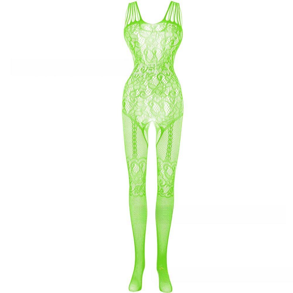 Oversize ženy Sexy síťované jednodílné body punčochové kalhoty Krajkové body Spodní prádlo Velká velikost