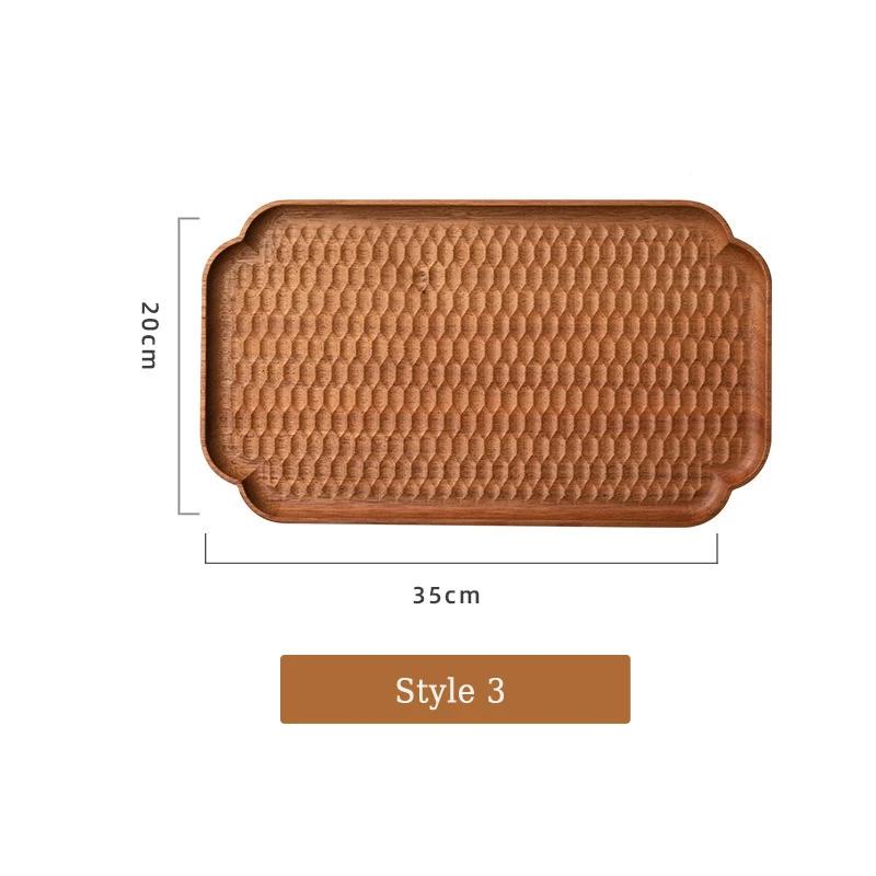 HeMu Golden rosewood oval coffee tray small saucer tea tray Japanese dessert plate handmade carved tortoise shell plate