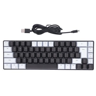 Membrane Gaming Keyboard 68 Keys RGB Backlit Ergonomic USB Interface Computer Keyboard for Win