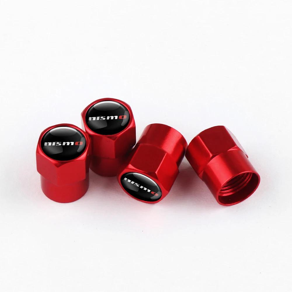 APU1 4PCS Metal Car Badges Wheel Tire Valve Caps Covers Car Accessories For Nissan Nismo X-Trail 1 2 T32 Almera Qashqai Skyline Note