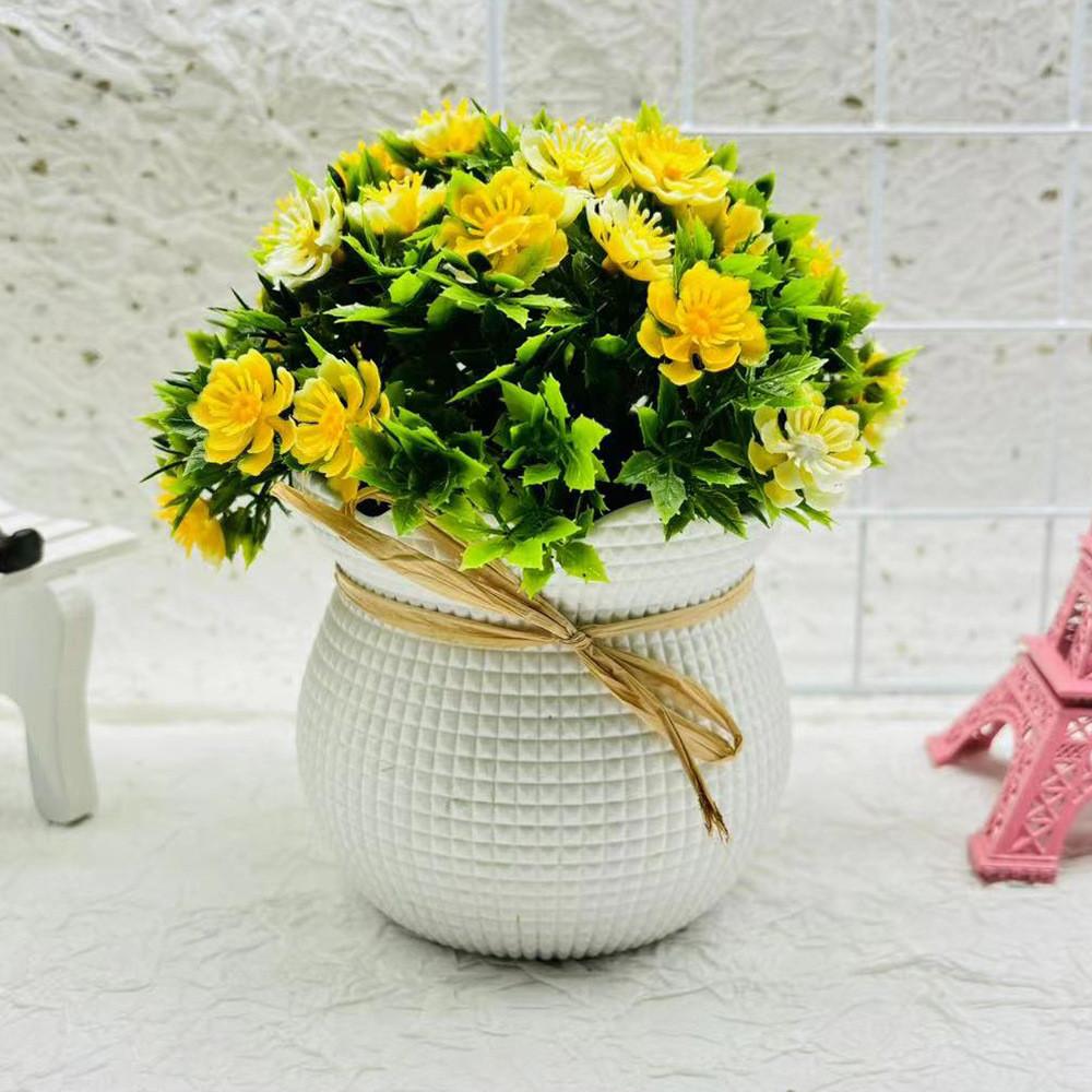 Artificial Chrysanthemum Indicum Hemisphere Potted Plant With Plastic Material For Home Decor