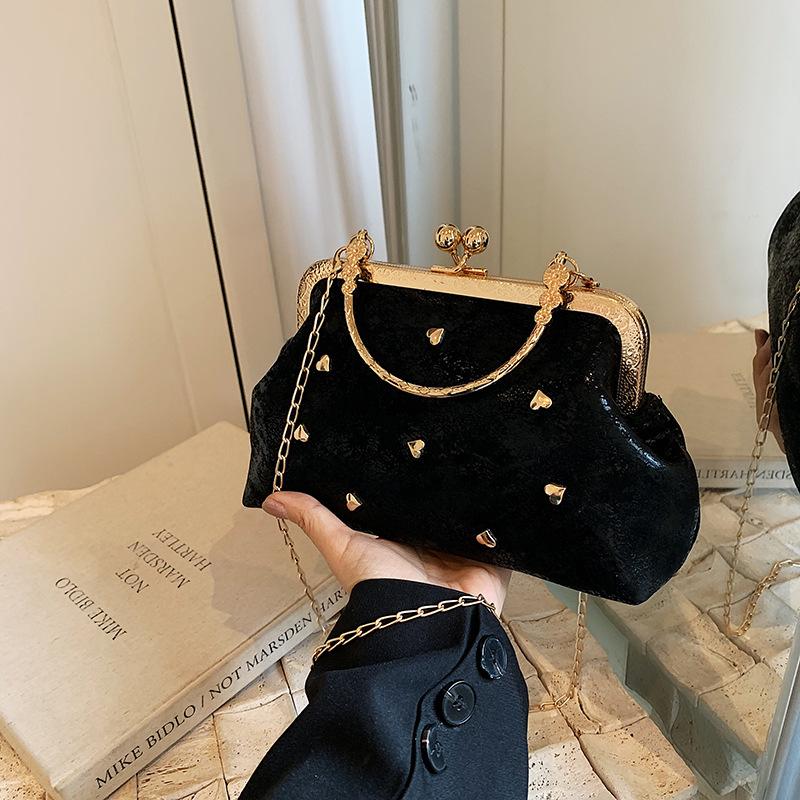 Fashi Small Tote Women's Evening Bags Elegant Love Ladies Chain Shoulder Crossbody Bag Dinner Top-handle Female Handbags Purse