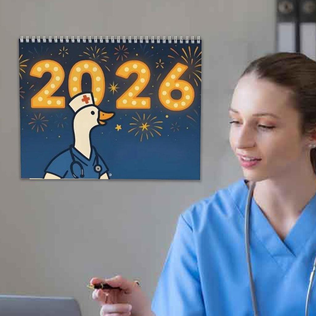 2026 Nurse GooseCalendar Creative Calendar 2026 Scheduling Tool Family Planner Organizer For Family Room Office
