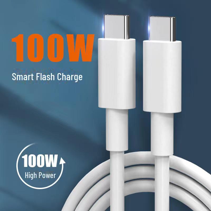 100W Fast Charging Male-to-Male Type-C Cable for iPad Pro & Huawei Notebook