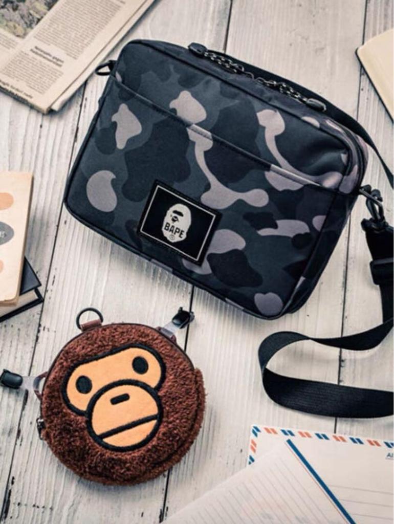 BAPE KIDS Bathing Ape Camo Black Shoulder Bag MILO Pouch 2022 AW Mag Free Gift