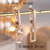 White Cubic Zirconia Round Stone Rectangular Pendant Earrings For Women Vintage Golden Earrings Wedding Jewelry Birthday Gift