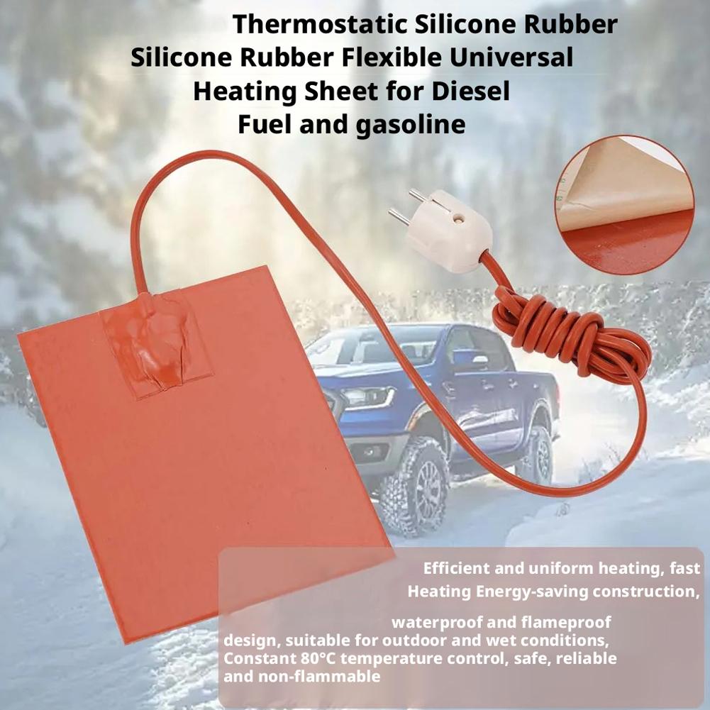 90x130mm Oil Pan Heater Pad - Universal Anti-Freeze & Anti-Condensation Heating Plate For Engine Warmth
