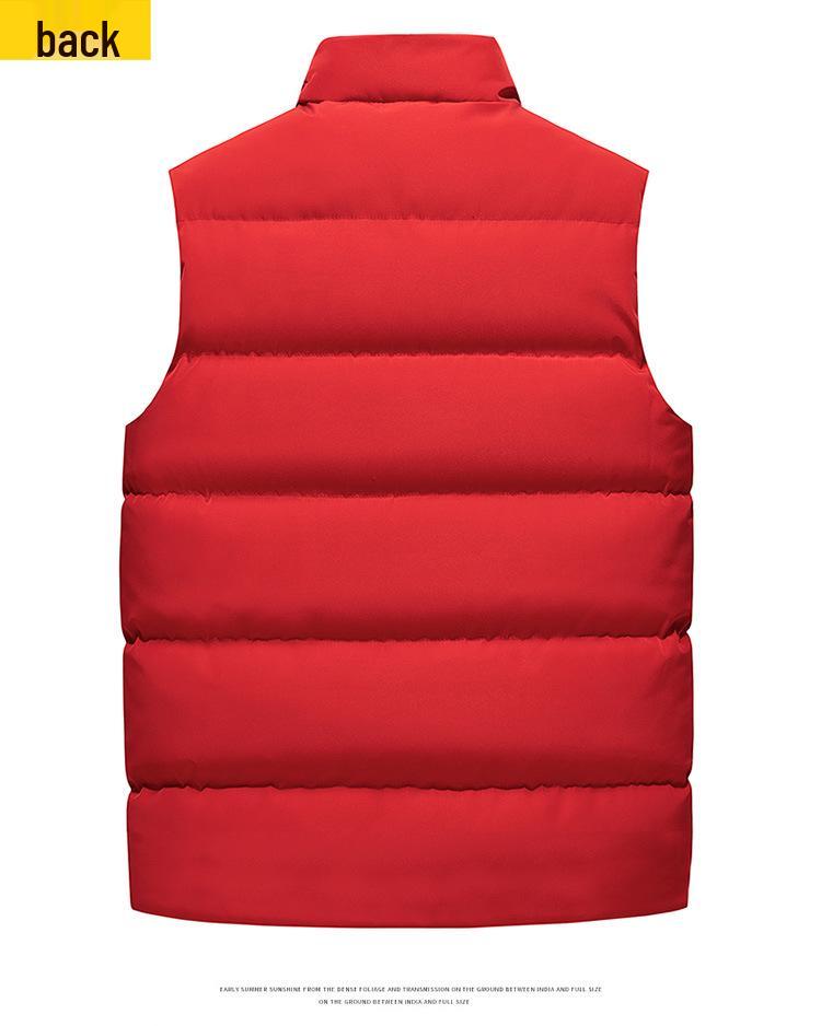 Men's Cotton-Padded Stand Collar Vest - Autumn/Winter Casual Sleeveless Outerwear