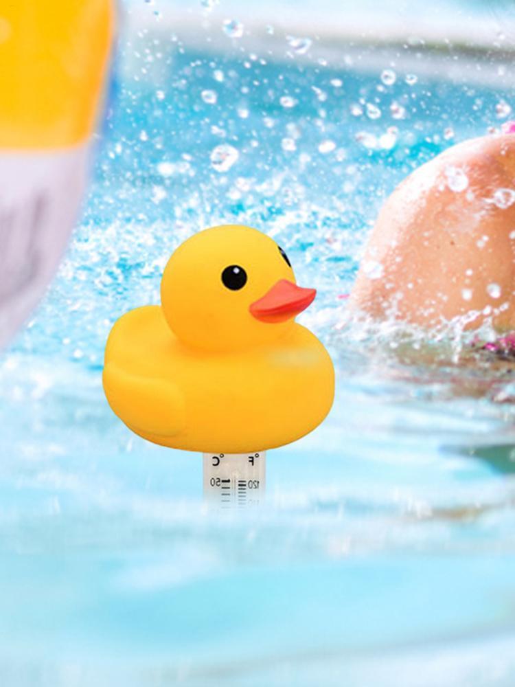 1PC Swimming Pool Thermometer Duck Pool Thermometer With Thin Rope Shatter-Resistant Cute Sinking Pool Thermometer