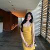 Temperament Korean version of square neck pleated waist summer suspender dress slim sexy short skirt spring summer skirt