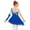 Girls Long Sleeve Dance Dress Shiny Sequins Decorated Patchwork Style Hollow Back Dresses
