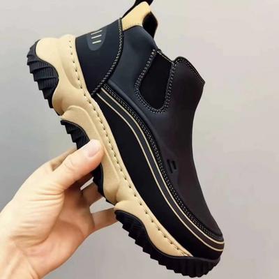 Frühling neue Herren handgefertigte Online Casual Lederschuhe Herren Retro Werkzeug große Kopf und Füße dicke Sohle atmungsaktive Lederschuhe trendige Herren