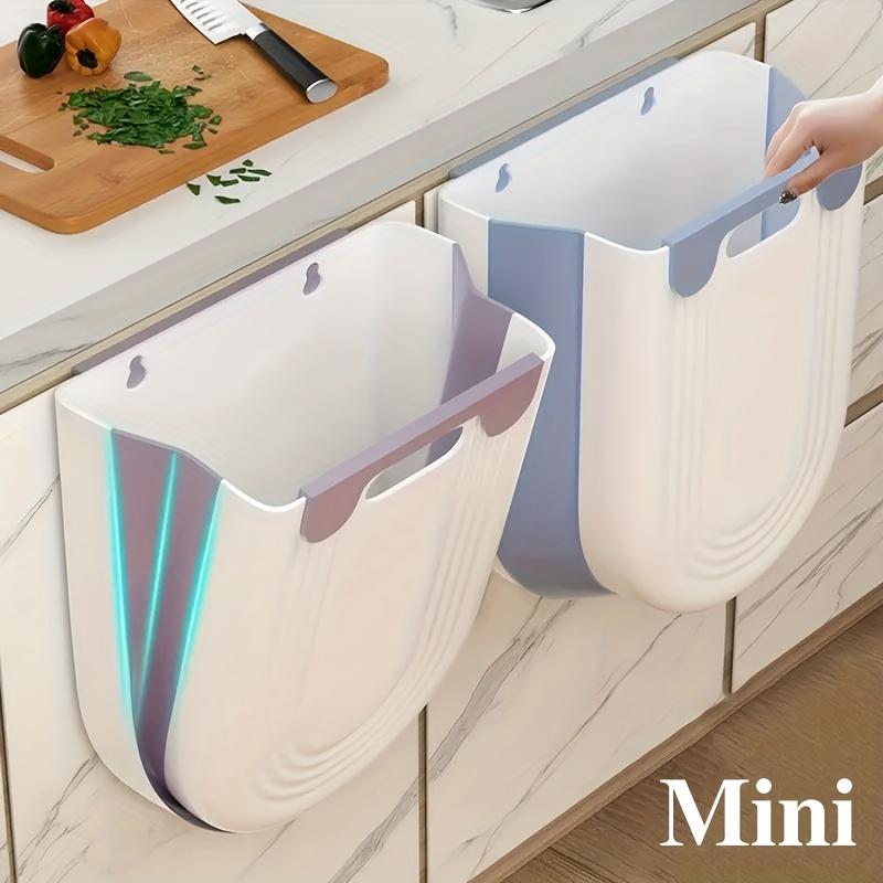 Wall-Mounted Foldable Trash Can - Hanging Plastic Expandable Storage Bin for Kitchen Use Portable for Kitchen & Bathroom