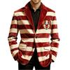 Men's Casual Trend Digital Print Corduroy Cardigan Suit Jacket