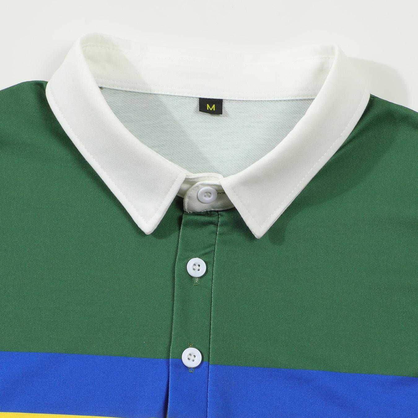 Повседневные полосатые рубашки поло контрастного цвета — фото 5