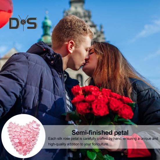 273 Pcs Pre-made Satin Ribbon Rose Petals Handmade Half-Finished Eternal Rose Petal DIY Everlasting Floral Bouquets for Wedding Anniversary Birthday