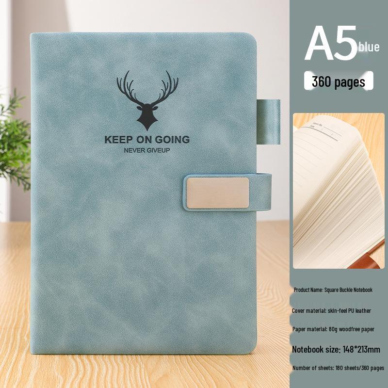 A5 Sheepskin Leather Business Notebook – Thick, Soft Cover for Meetings & Records