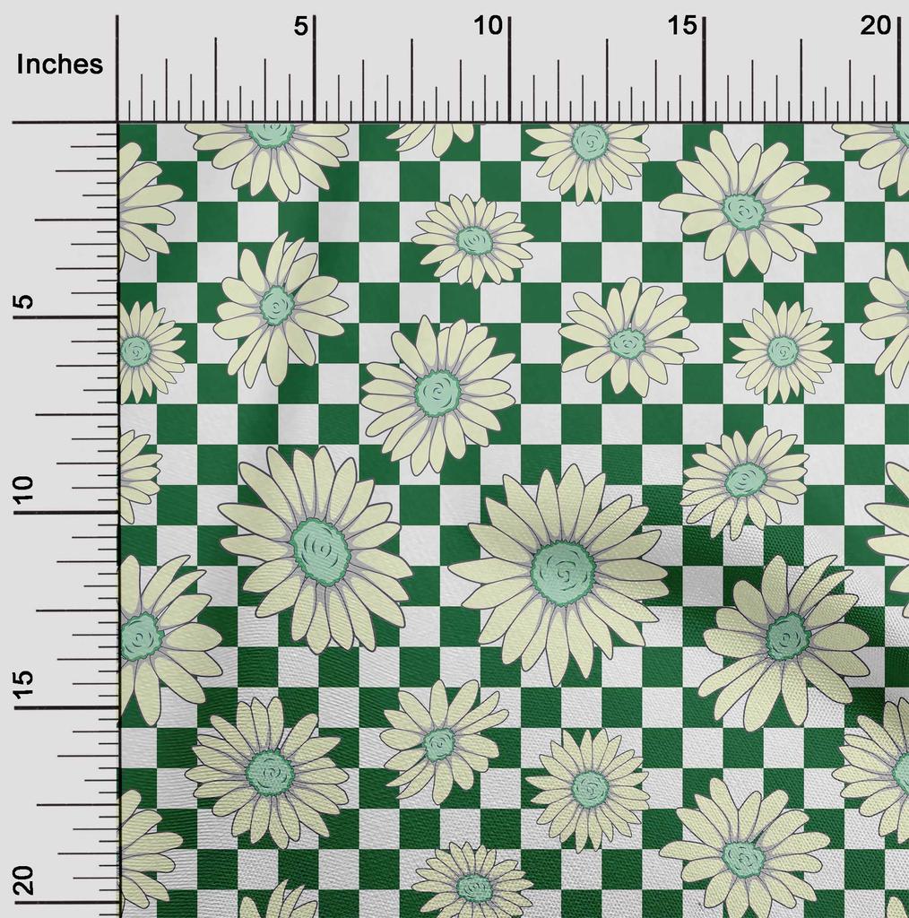 oneOone Cotton Flex Black Fabric Sunflower Floral Dress Material Fabric Print Fabric By The Yard 40 Inch