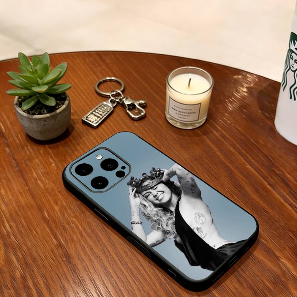Miley Cyrus Phone Case For iPhone 17,16,15,14,13,12,11 Plus,Pro Max,XS,Soft Silicone Black Cover