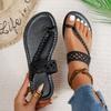 Women Slippers New Summer Fashion Sandals Woven Flat Heel Slippers Flip Flops Beach Lightweight Comfortable Shoes Slides Women