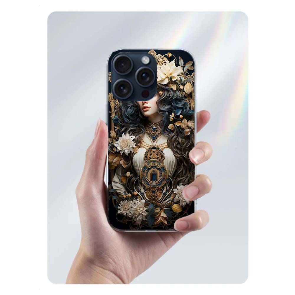 Prachtige Dames Loish Stijl Bloemen Transparante Telefoonhoes Voor Iphone 17 Air 16 Pro Max 15 Pro 14 Plus 17E 16E 11 13 12 Mini Cover C