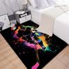 Bunte Illustration eines Hockeyspielers Teppich für Wohnzimmer Schlafzimmer Nachttisch Bodenmatte Garderobe Kinder Spielmatte Teppich