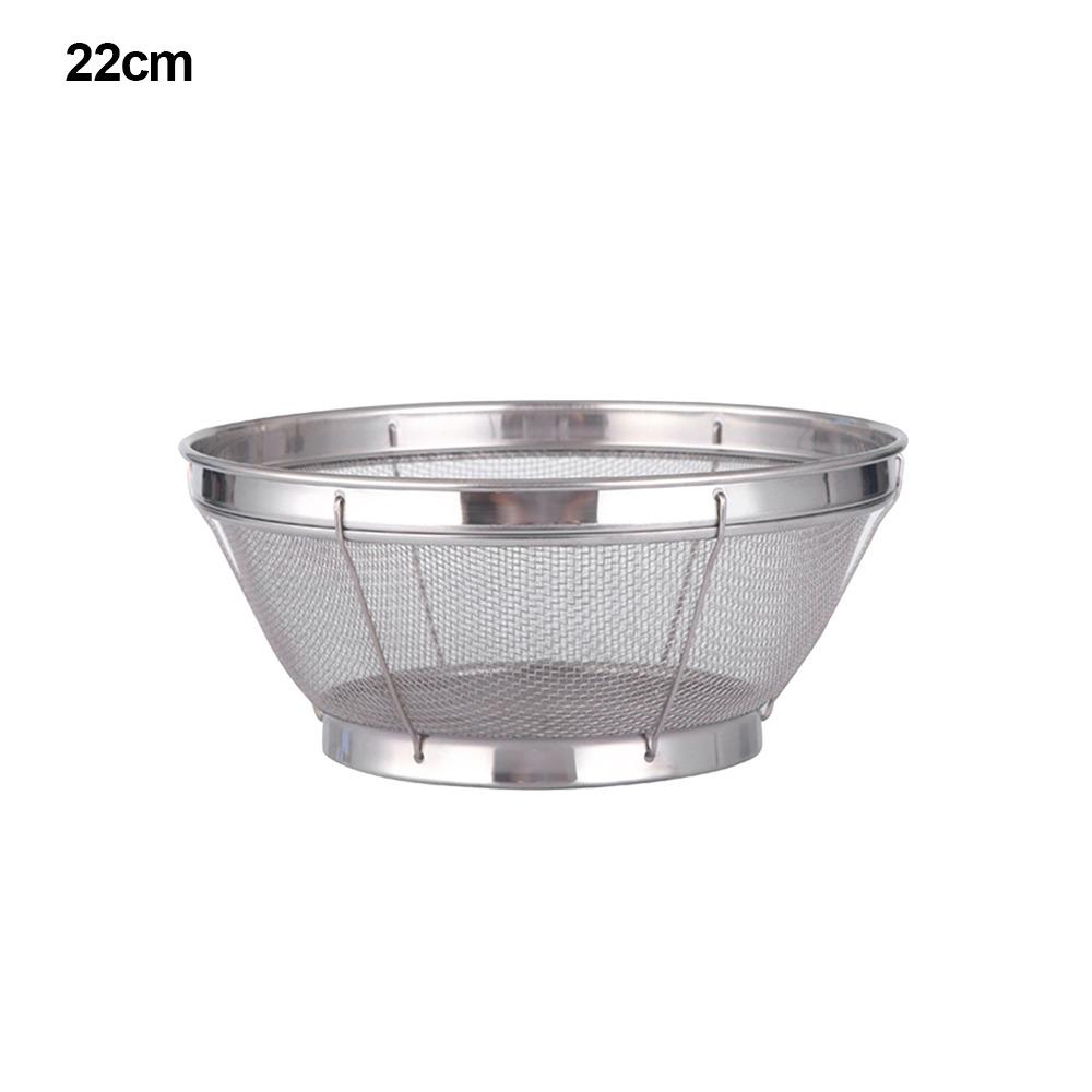 Stainless Steel Fine Mesh Strainer Self-draining Base Multi Function Kitchen Colander Vegetable Fruit Washing Strainer Basket
