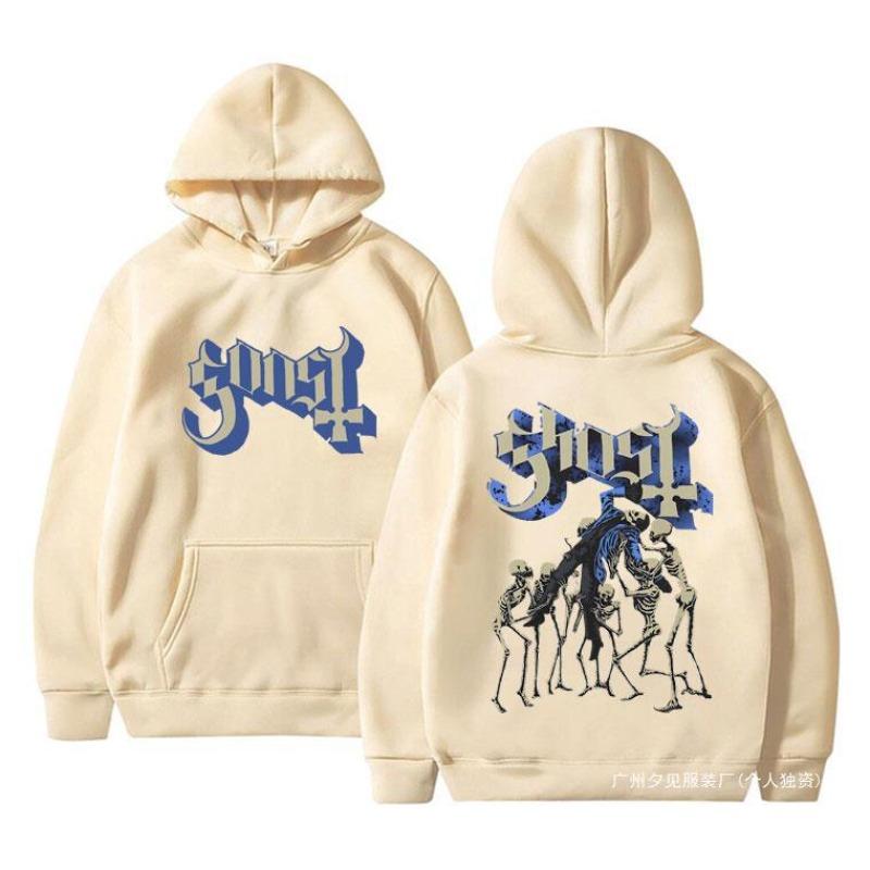Rock Band Ghost Hoodie Skeleton Graphic Hoodies Men Vintage Hoodies Women Men Long Sleeve Hooded Sweatshirts Unisex Cool Casual