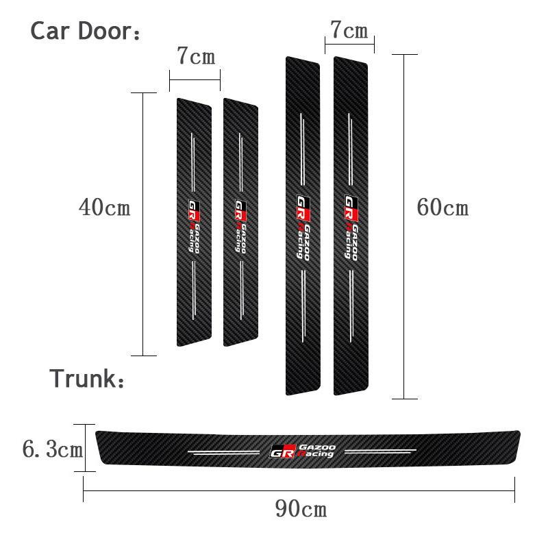 1/4/5Pcs Car Door Sill Protector Strip Anti-Scratch Sticker Keyring For Toyota 86 RAV4 CHR Corolla Camry Yaris Prado Supra Crown