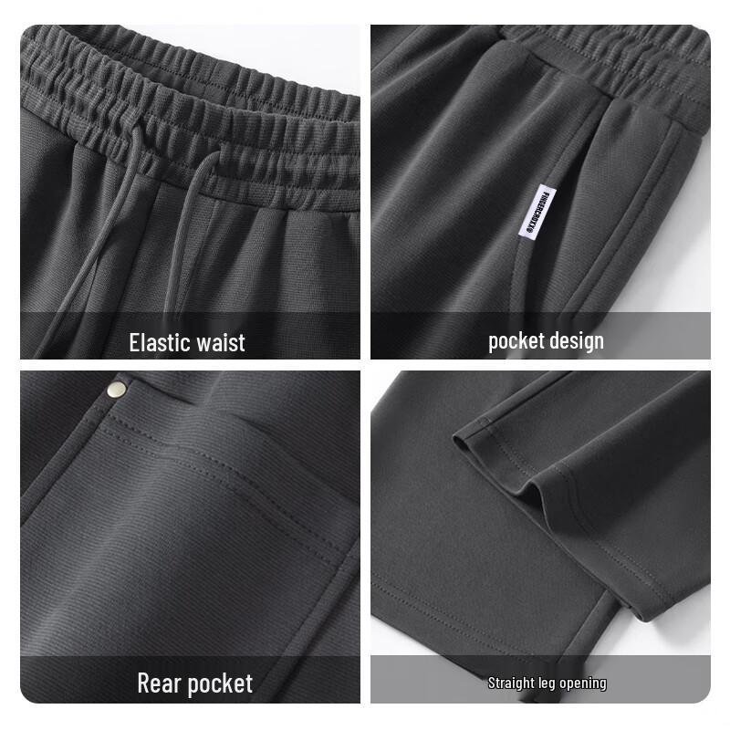 Fingercroxxit Men's Japanese Style Curved-Leg Casual Sport Pants