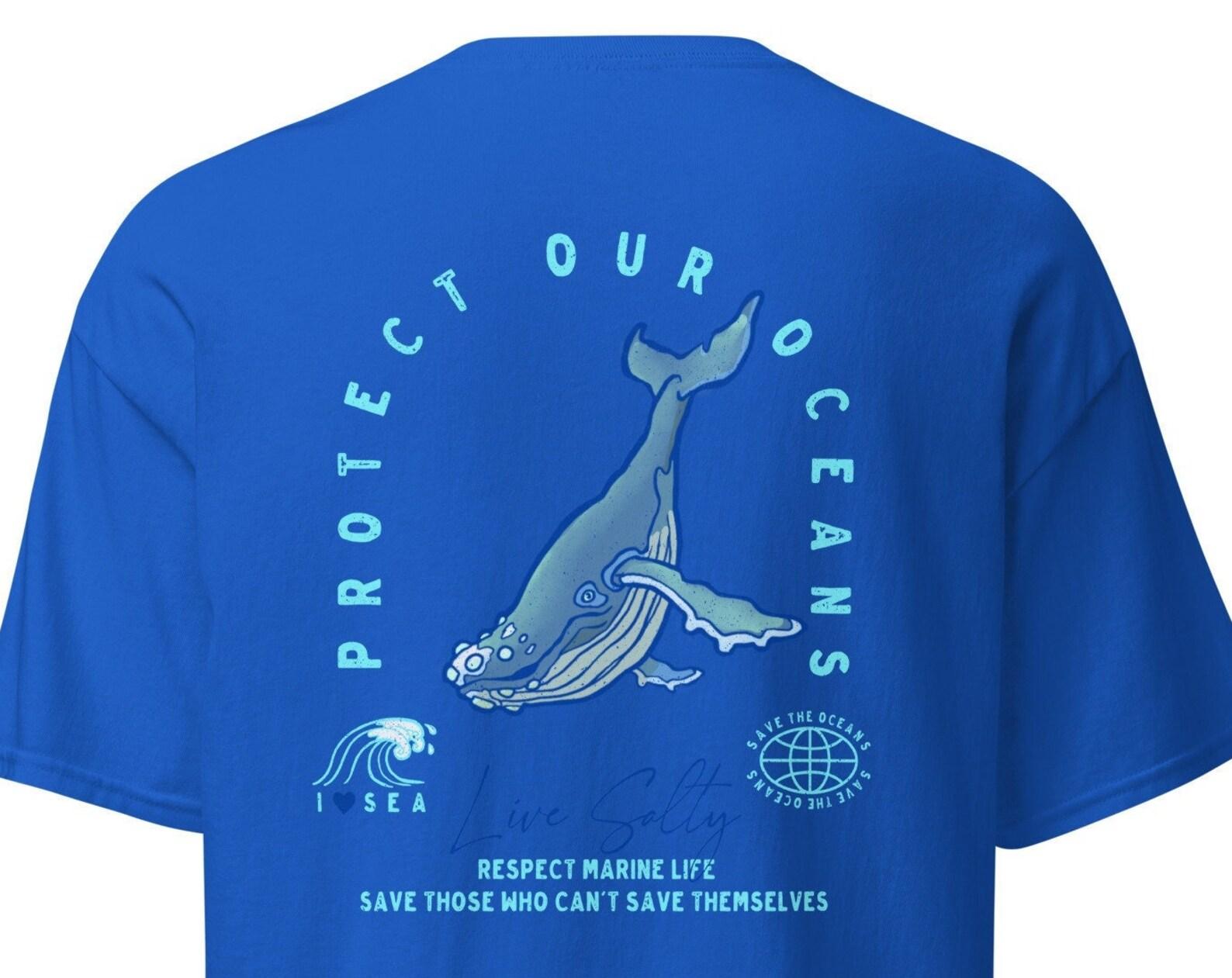 Humpback Whale Cotton Tee, Marine Life, Ocean Conservation M
