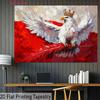 Royal Eagle Crown Tapestry, Red White Oil Painting Style Background Cloth, Aesthetic Wall Decor for Home