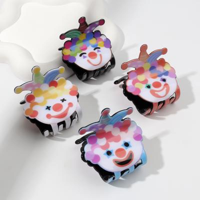 1pc Cartoon Cute Holiday Clown Small Hair Claw Design Grab Clip Hair Ornament Acetate Fun Hair Clip
