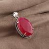 Kashmiri Ruby Gemstone Silver Pendant, 925 Sterling Silver Customized Pendant, Handmade Prong Set Red Stone Pendant PP-63-21