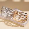 Exaggerated metallic cross-layer geometric opening bracelet personalized heavy industry fashion jewelry