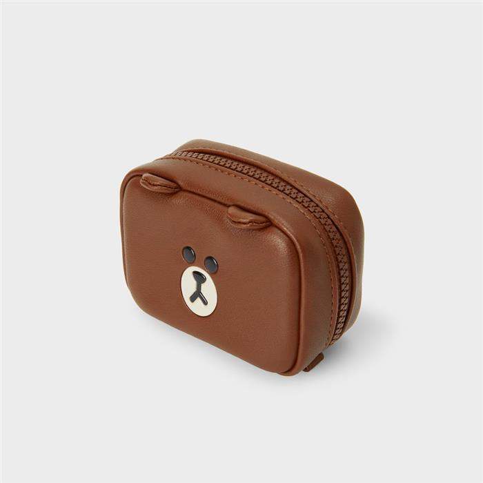 Line Friends Brown Leather-like Square Pouch (S)
